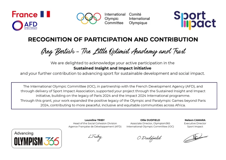 Read more about the article Certificate of Participation and Contribution – Sustained Insight & Impact initiative